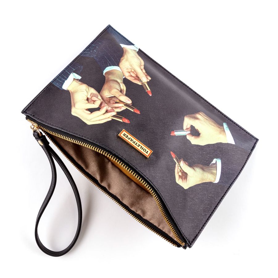 POCHETTE A MANO - LIPSTICKS BLACK