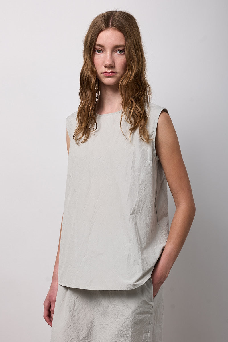 TOP GIROCOLLO CON PIEGHE DIETRO