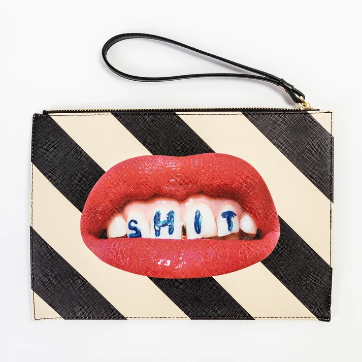 POCHETTE A MANO - STRIPES SHIT